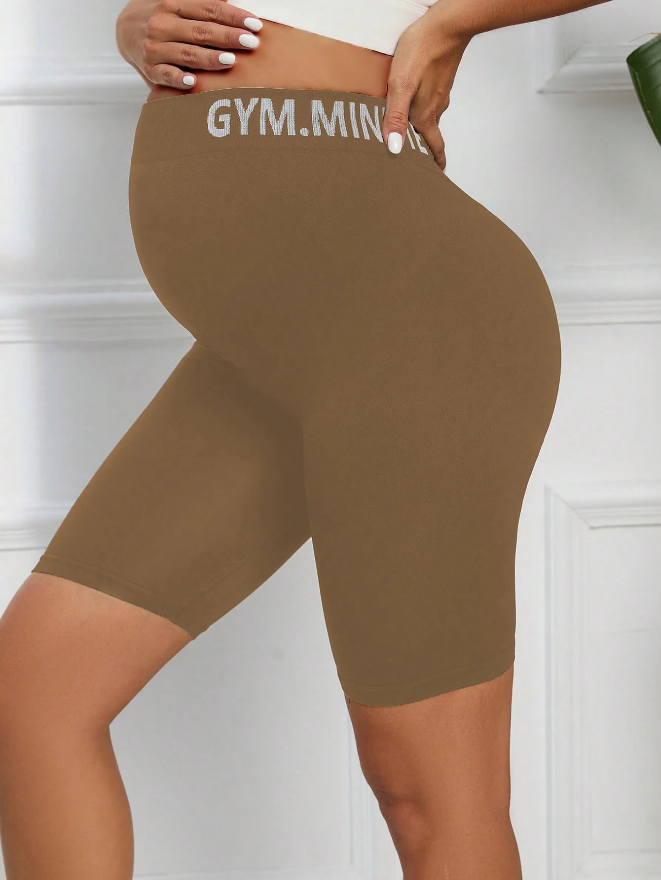 Maternity Yoga Shorts Over The Belly Women's Maternity Biker Pregnancy Shorts for Workout