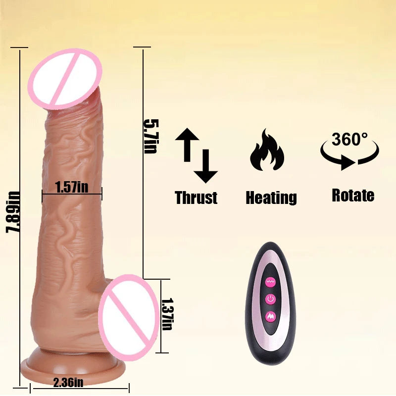 Telescopic Female Vibrator Dildo with Remote APP Control Heating Realistic Large Penis Massager Masturbator Sex Toy for Women