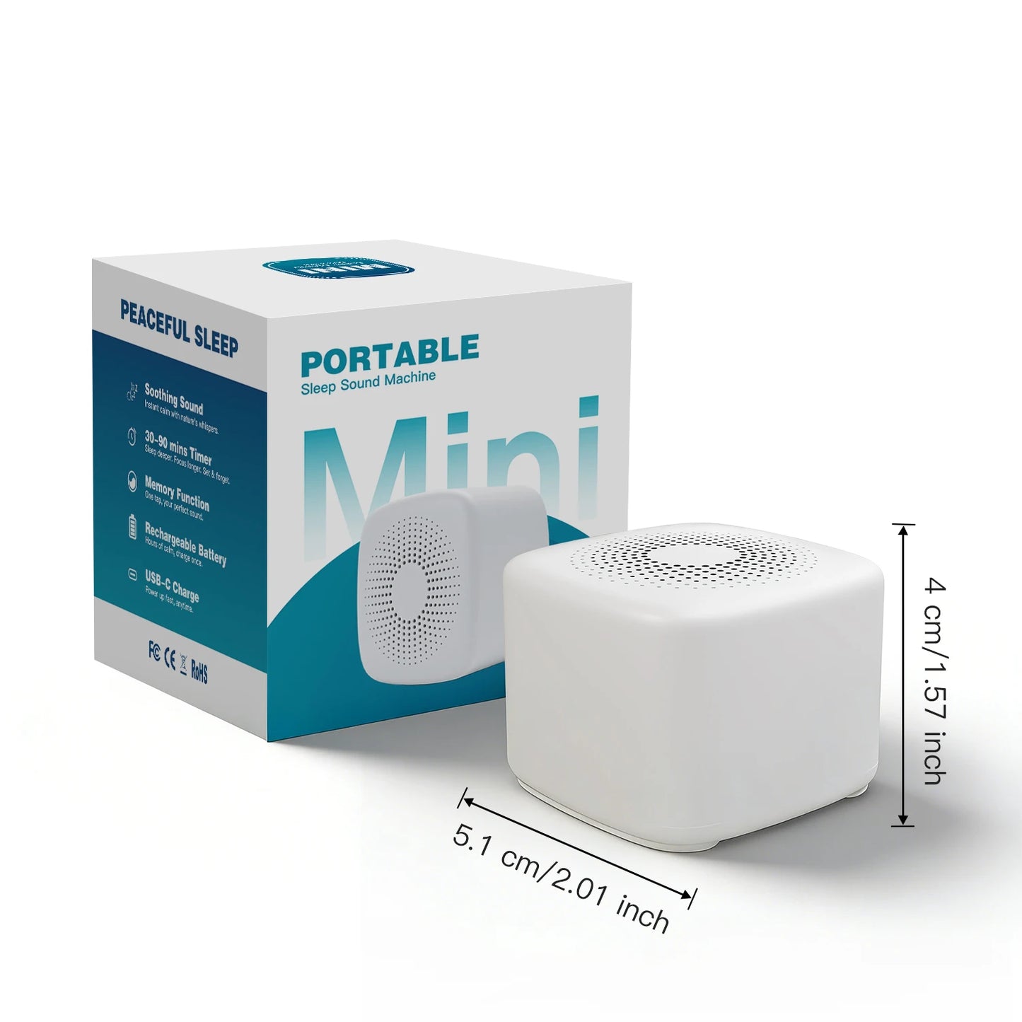 Portable Baby White Noise Machine with Night Light Soothing Sounds Timer Rechargeable Sleep Helper for Kids Adults Easter Gifts