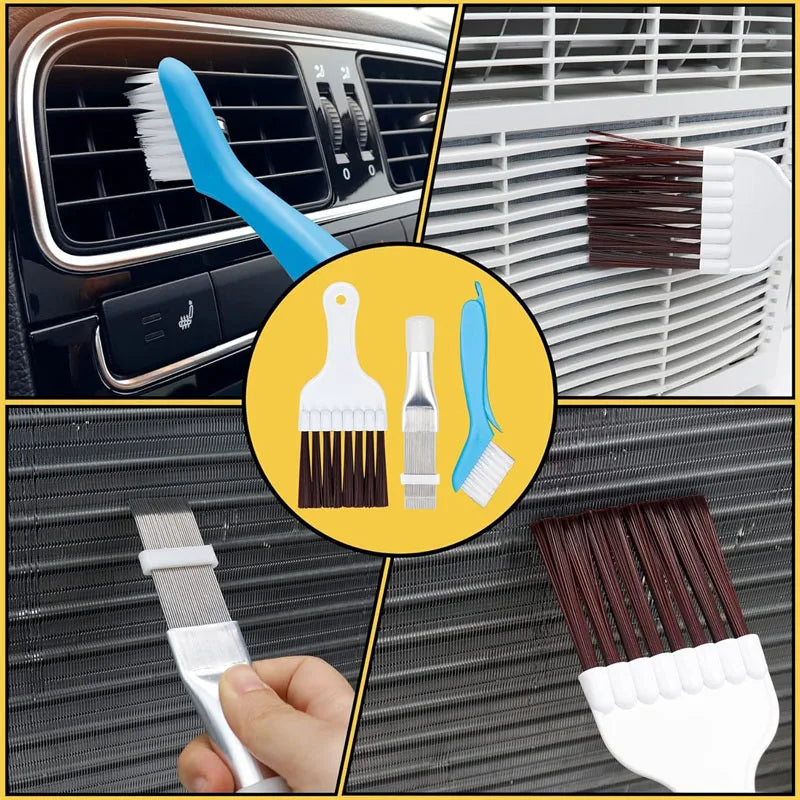 3Pcs Air Conditioner Fin Comb Cleaner Kit Conditioning Fin Comb Condenser Radiator Remove Dust Cleaning Tool Coil Comb Cleaner