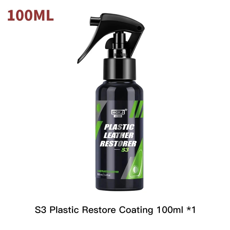 Car Plastic Leather Restorer Spray Polish Cleaner Coating Agent Back To Black More Gloss Car Cleaning Products S3