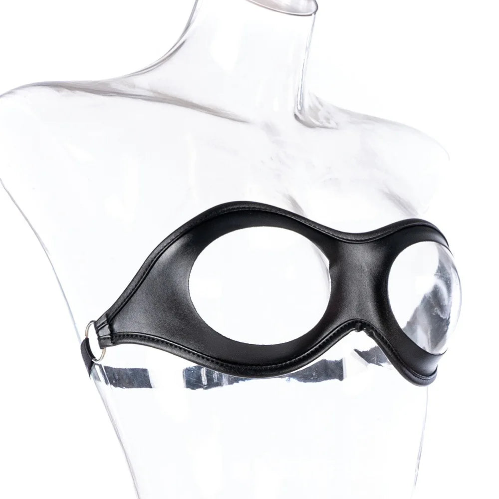 BDSM Open Bra Fetish Toy Woman Nipple Harness Sex Toys PU Leather Lingerie Couple Foreplay Bra Flirt Sex Lingeries Adjustable