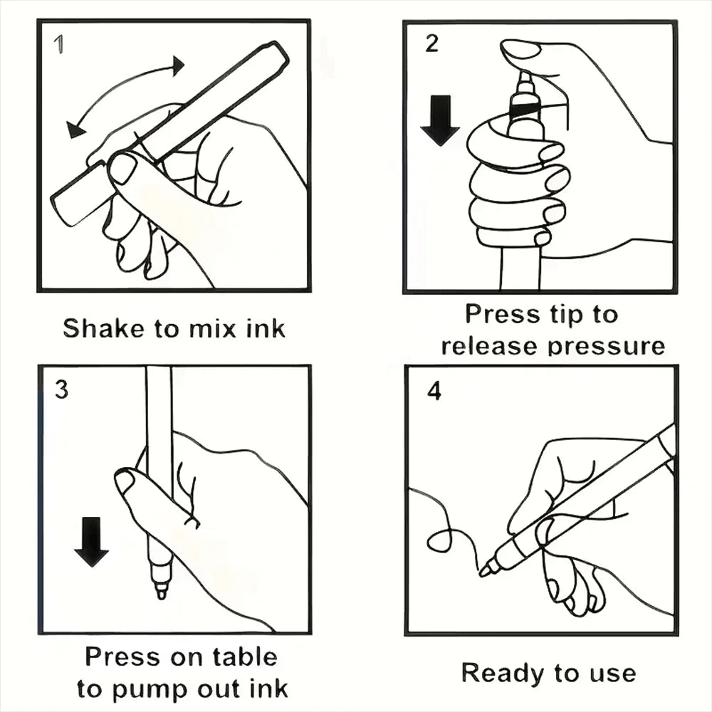 Metal Touch-Up Paint Pen | Black/White | Faucet Scratch Repair | Bathroom Kitchen & Car Rim Restoration