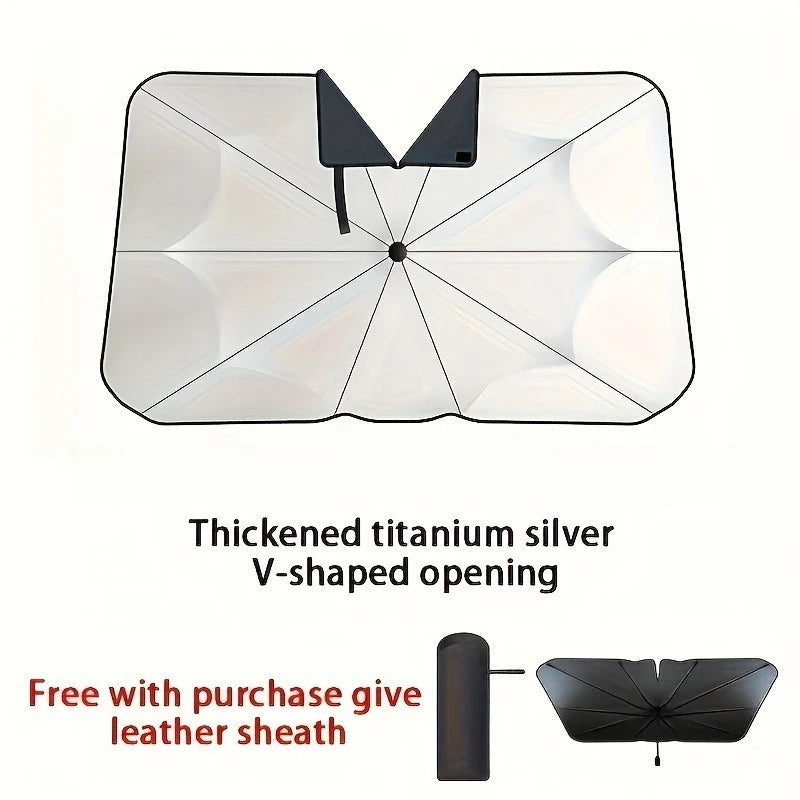 Car Sunshade Umbrella Front Windshield Silver Glue Sunshade Umbrella Uv Resistant Folding Car Umbrella Car Sunscreen