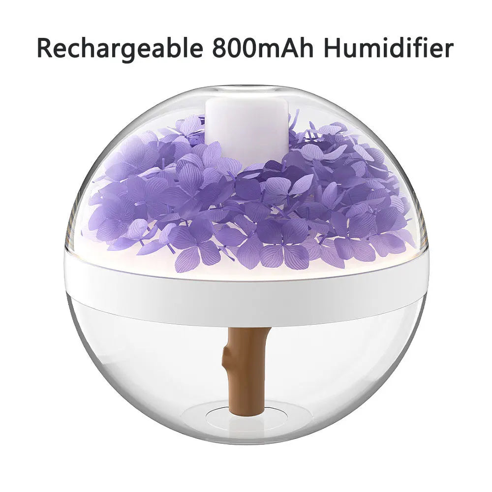 Eternal Flower Humidifier Dual-USB Battery Charger Mini Home Atmosphere Light Creative Festival Gift Artificial Flower Diffuser