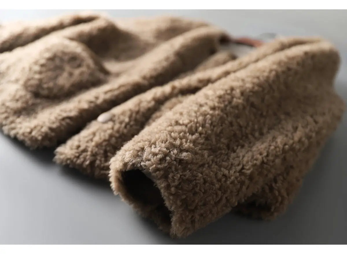 Women Autumn Winter New Outerwear Warm Particle Plush Short Jacket Fur Integrated Lamb Wool Trend Coats