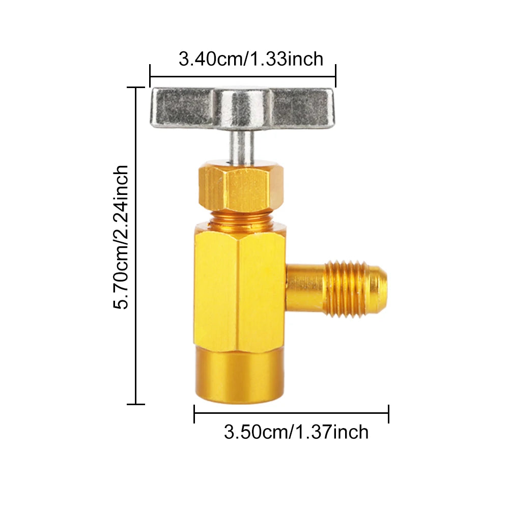 1/2 ACME Tap Opener Valve Car Accessories Car Air Conditioner Auto Can Dispensing Bottle 1/4 Thread Adapter R-134a Refrigerant