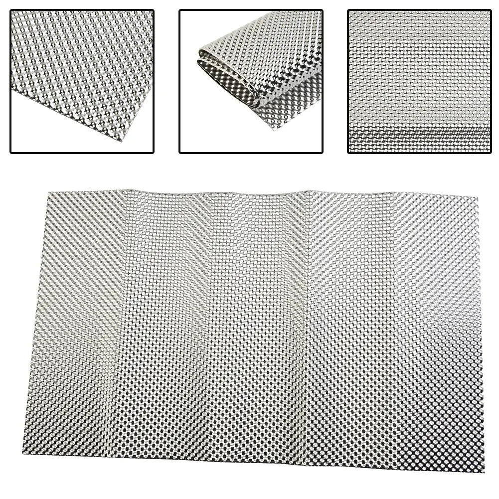 Silver Embossed Aluminum Heat Shield Exhausts Electrical Turbo Heat Insulation Auto Temperature Isolated Sticker Exhaust Systems