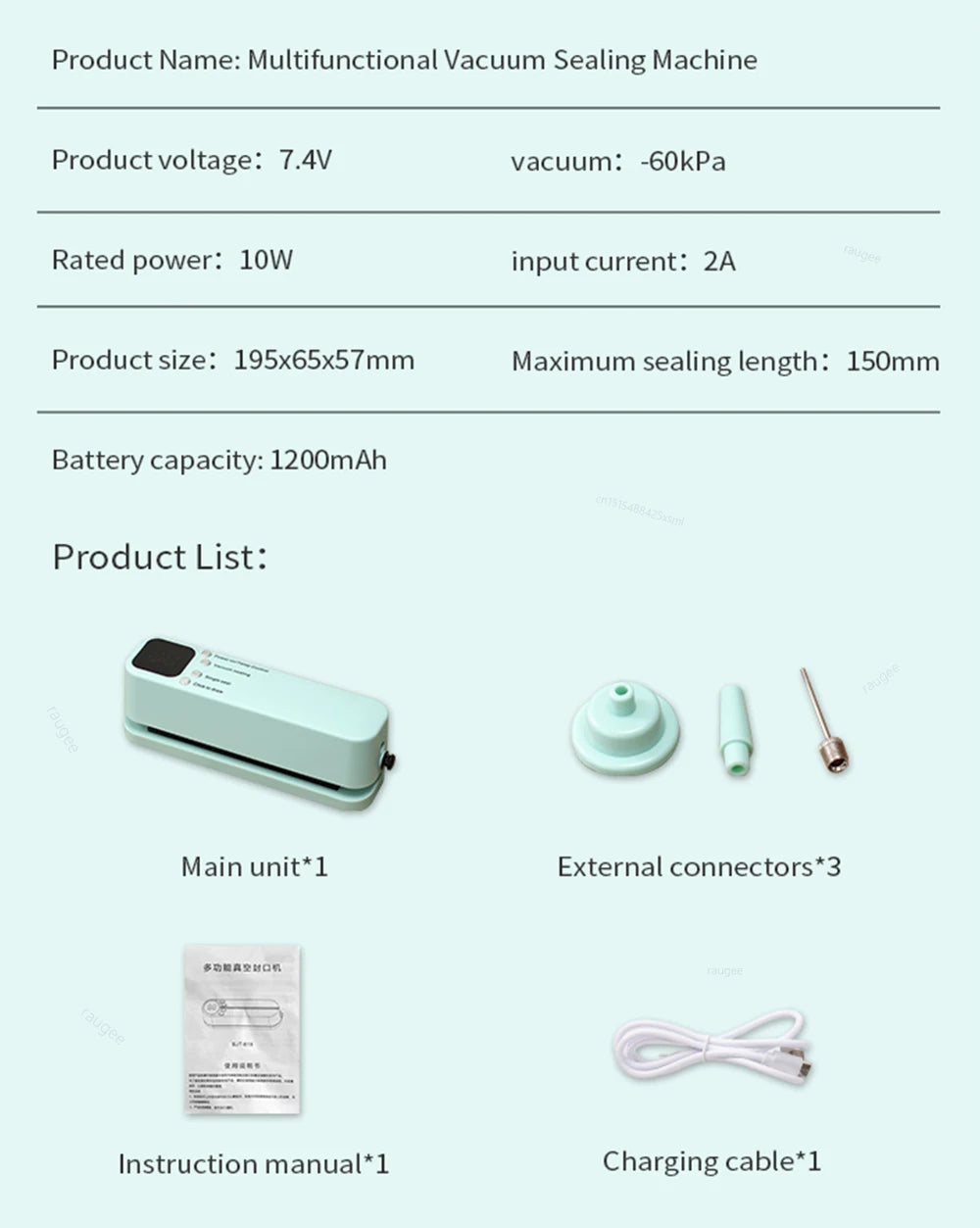 Mini Vacuum Bag Sealer Plastic Bags Sealer Food Packaging Bag Sealing Machine Rechargeable Vacuum Sealer Pump Electric Air Pump