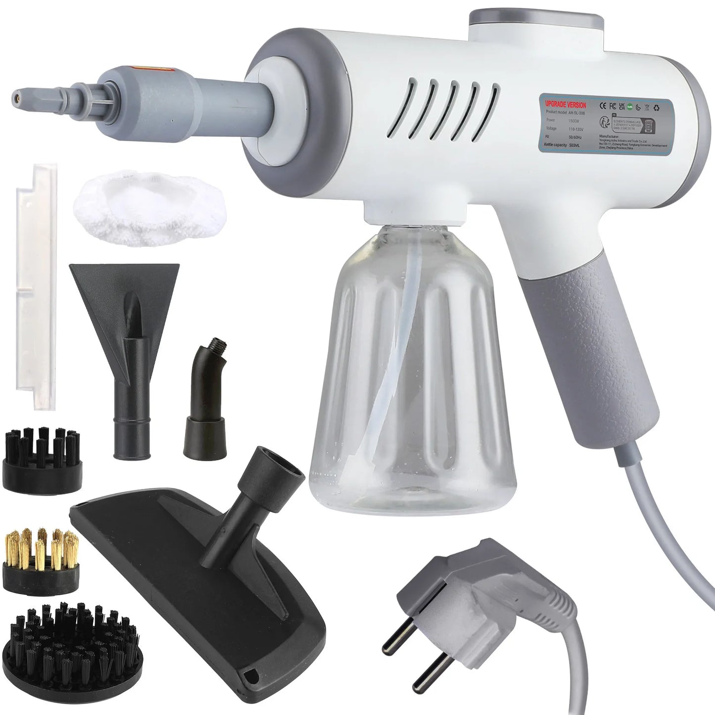 Steam Cleaner, Pressurized Handheld Steam Cleaner for Home with 8pcs Accessories, Use Steamer for Cleaning