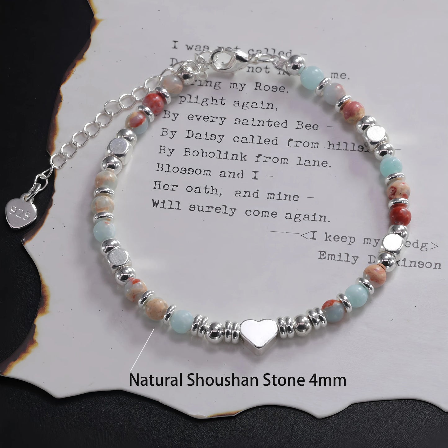 VENTFILLE 925 Sterling Silver Line Extremely Fine Bracelet for Women Love Haert Bead Korean Ins Sweet Jewelry Gift Dropshipping