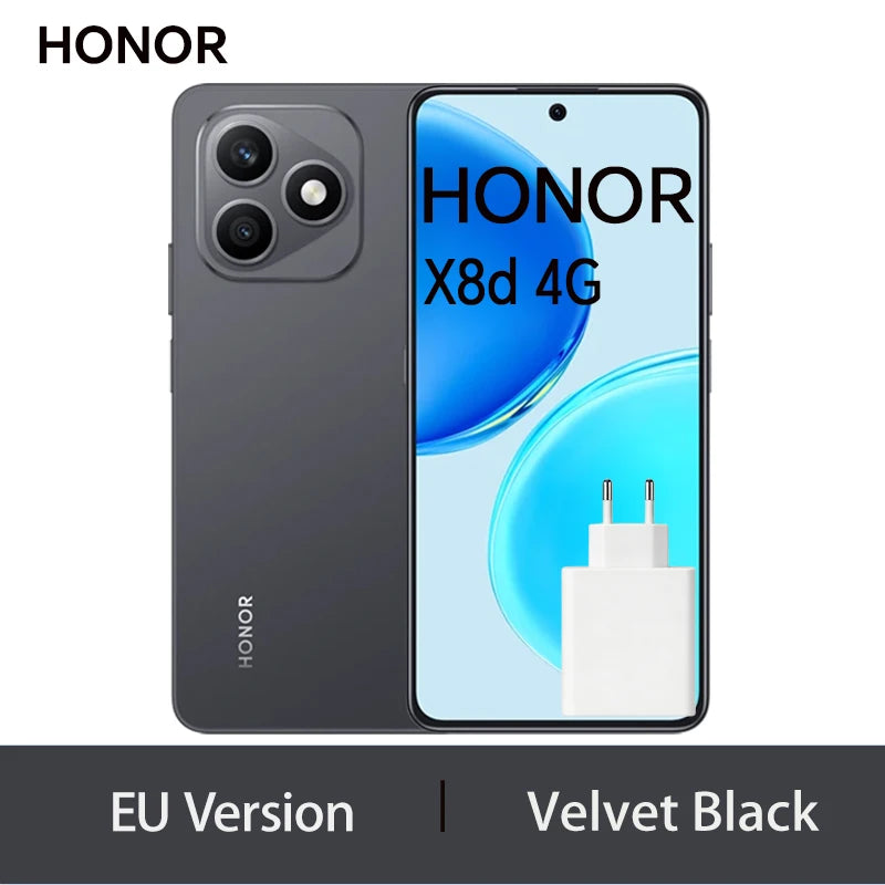 HONOR X8d EU version smartphoneSnapdragon 6s 4G Gen 2 6.77" AMOLED 7000mAh battery 45W super fast charging 108MP high-definition main camera IP65