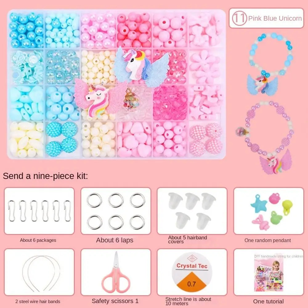 Arts Crafts DIY Handmade Beaded Kit DIY Handmade DIY Making Beads Kit Colorful Kawaii Kit for Make Bracelets Beads Girl Gift