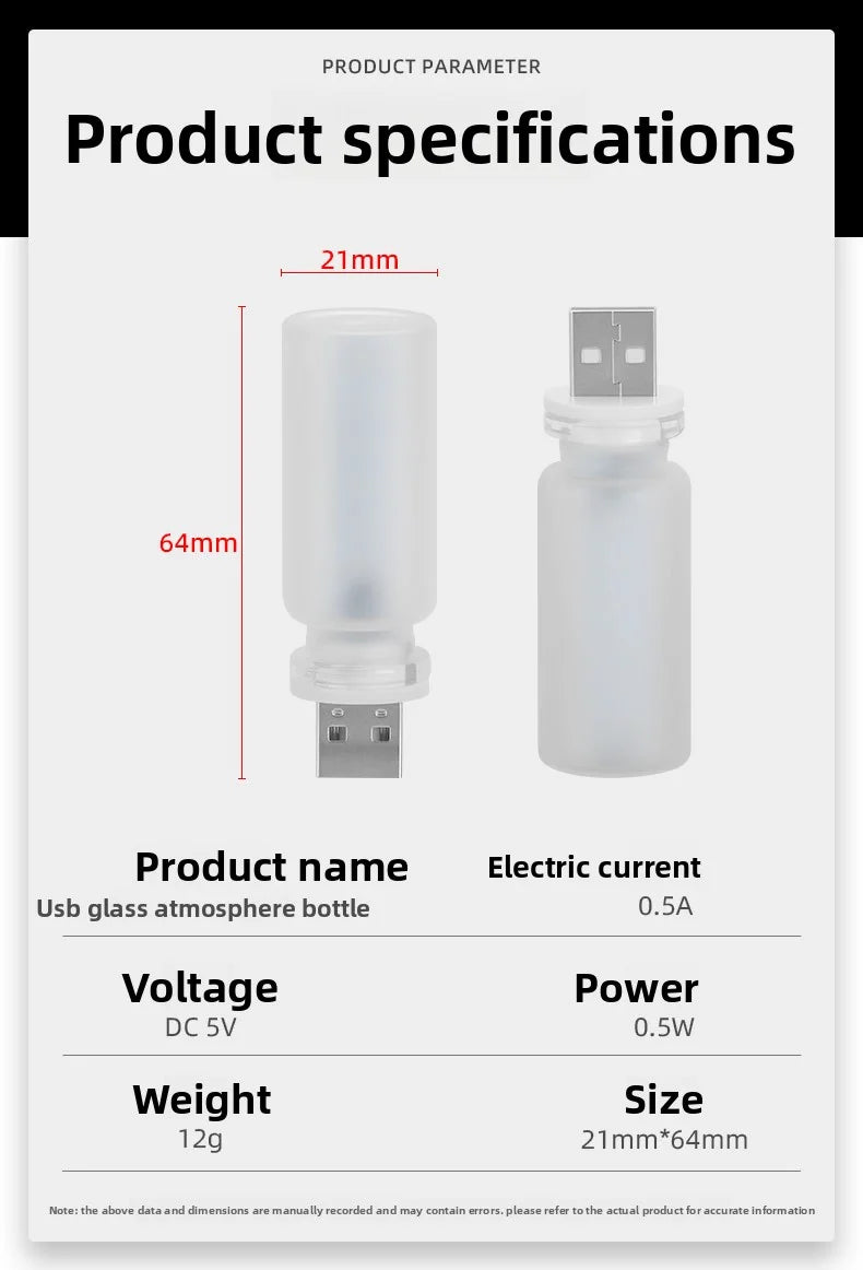 New USB Led Flash Candles Light Bulb Car Interior Decoration Light Car Ambient Lamp Night Frosted Light for Home Car Decoration