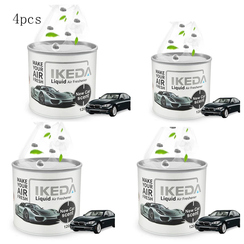 IKEDA 120ml Liquid Air Freshener with New Car Scent, Powerful Deodorizer for Car, Removes Cigarette Pet Odors, Continuous Freshn