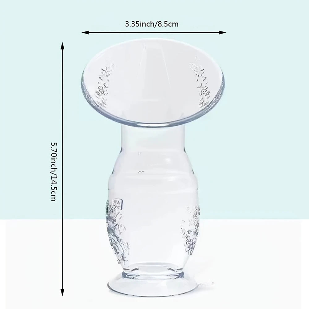 Manual Breast Pump with Scale&Diversion Trench, Soft Silicone Breastfeeding Pump, Milk Saver,Safe and Night Quiet Pumping