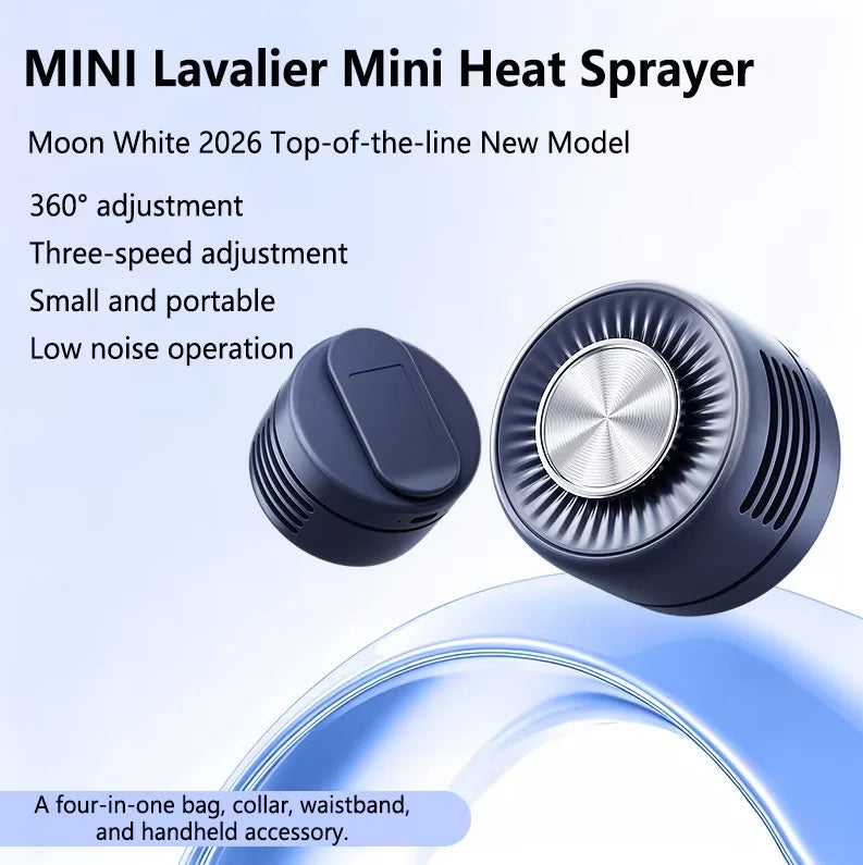 Lenovo Portable Bladeless Clip Fan 360° Rechargeable Mini USB Desk Fan Small Cooling Fan for Outdoor Travel Office