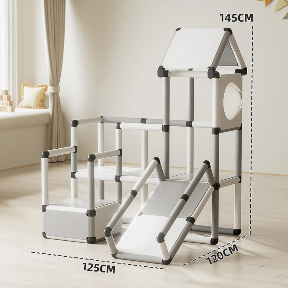Kids Indoor Climbing Frame With Slide For Sensory Training And Intellectual Development Play Equipment