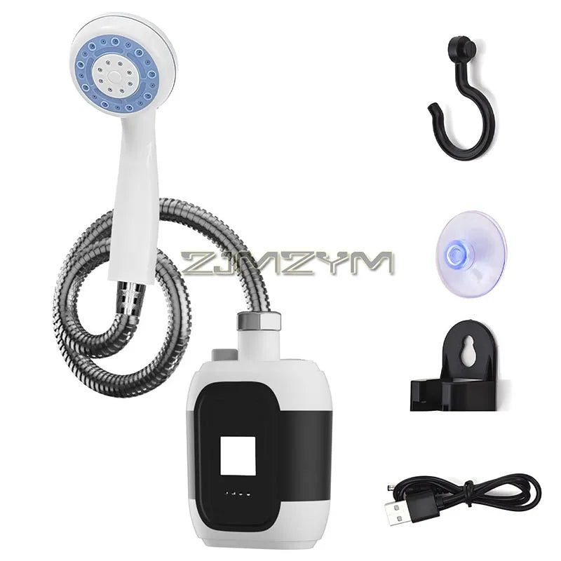 Electric Shower Pump Portable Rechargeable Waterproof Outdoor Camping Shower Kit With Light Booster Pump