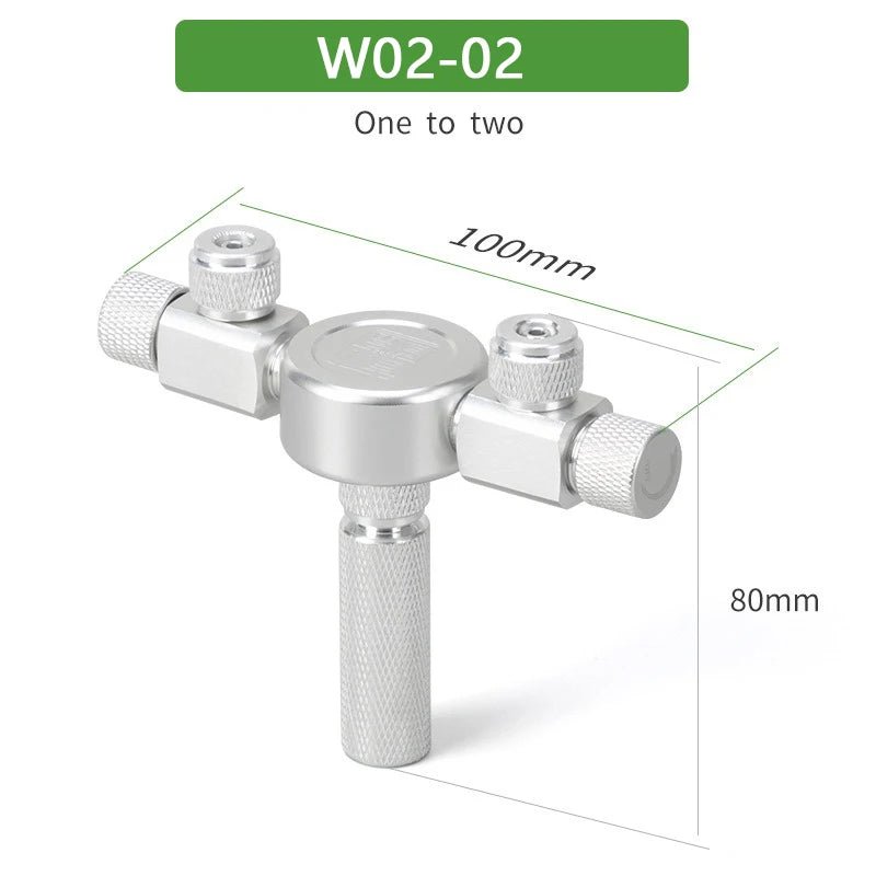 Aquarium CO2 Shunt CO2 Regulator Multi-Way Shunt Regulating Valve Aluminum Alloy CO2 Multi-Pass 2-6 Shunt Fish Tank Supplies