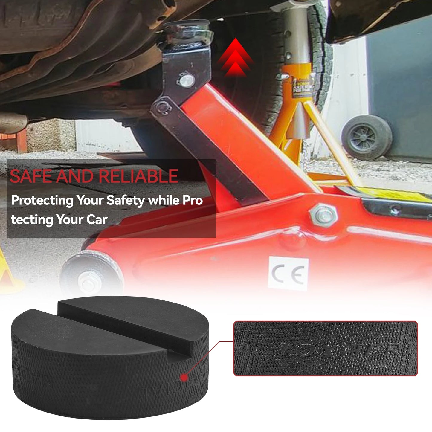 10mm Slot Rubber Jack Pad Support Pinch Weld Jacking Floor Frame Rail Adapter Car Removal Repair Tool Lift Standard Jacking