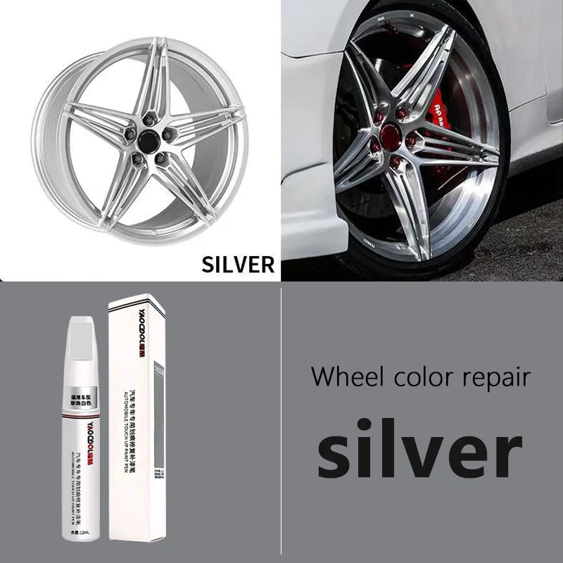 Car Wheel Scratch Repair Pen Black Edge Repair Paint Remover Black Silver Varnish Varnish Repair Set Silver Paint Pen