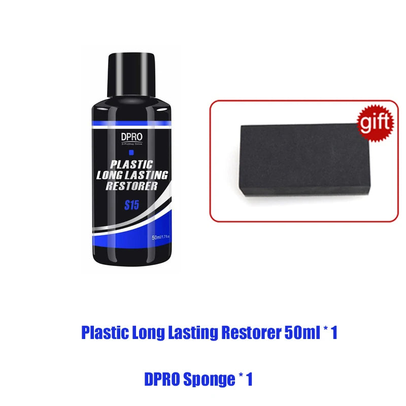 Dpro Plastic Restorer Renovator For Car Back To Black Gloss Car Clean Liquid Plastic Auto Polish Repair Coating Car Detailing
