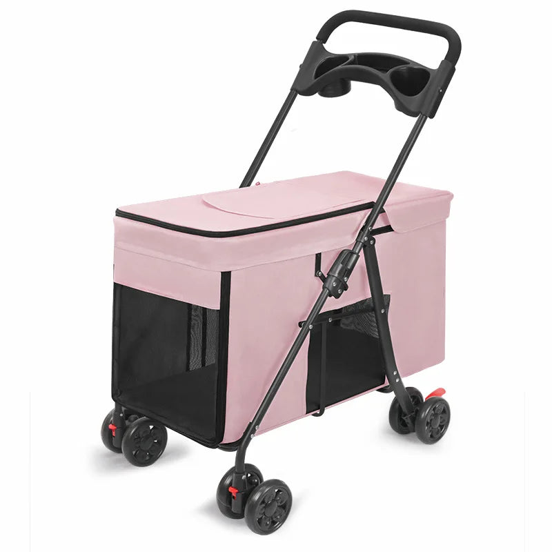 Medium To Large Dog Pet Stroller Multifunctional and Foldable Suitable for Outdoor Travel, Large Size for Commuting and Portable