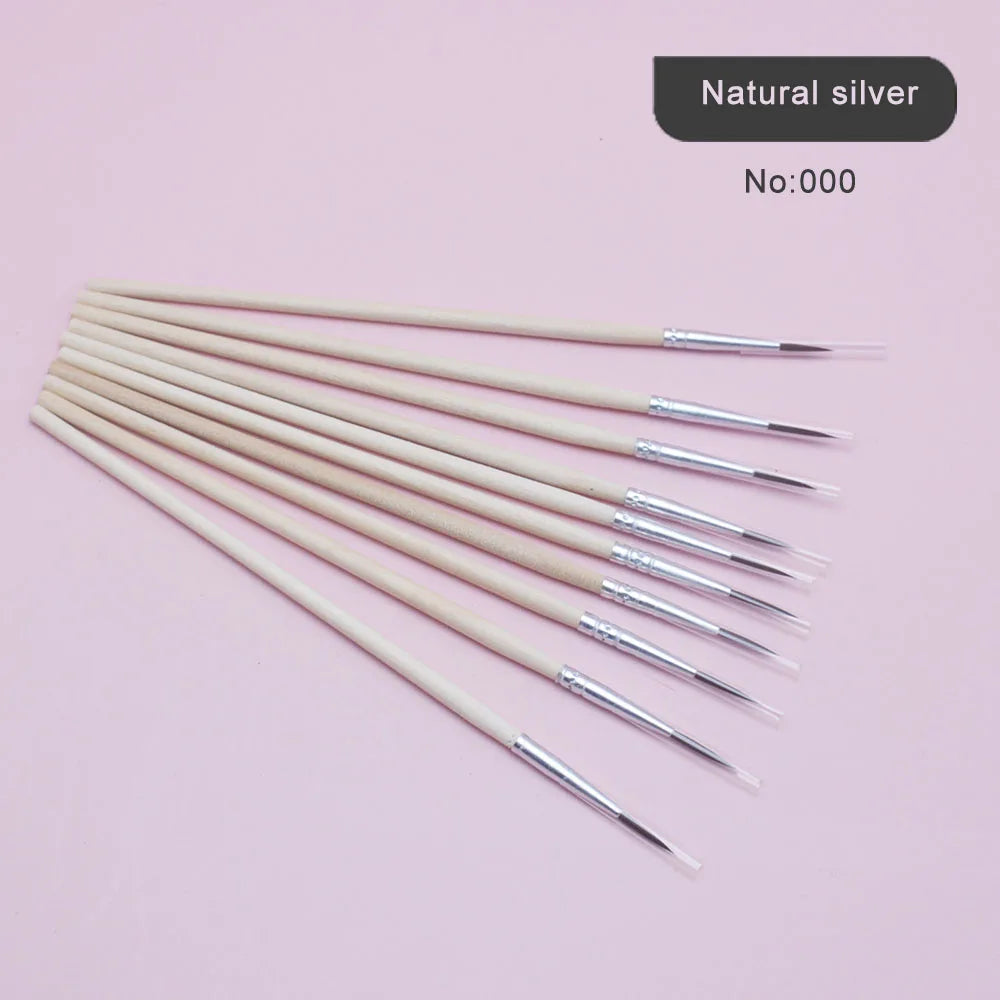 10Pcs/Set Fine Hand-painted Thin Hook Line Pen Short Wood Rod Drawing Art Pen Paint Brush Art Supplies Nylon Brush Special Offer