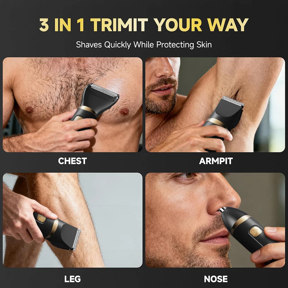 Electic Shaver for Men USB Rechargeable Beard Shaving Machine Waterproof Portable 3in1 Facial Electic Hair Nose Trimmer for Male