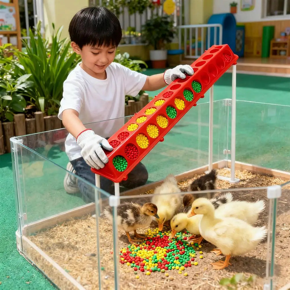 Pigeon Feeder 28-hole Long Large Capacity Pet Supplies Baby Chick Feeder for Coop Quail Duckling Duck Food Hen Rooster Pet Treat