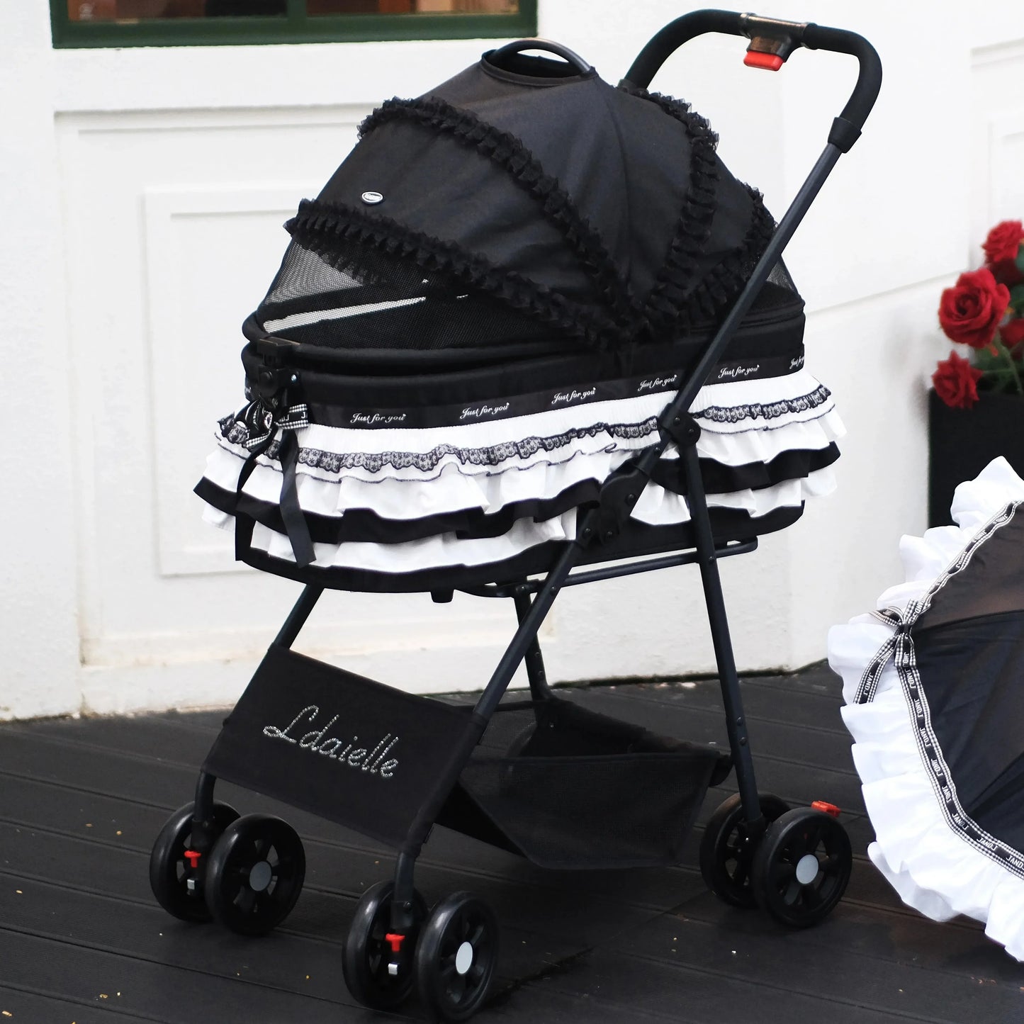 LDAIELLE High-end Pet cart Small and light foldable Yorkshire outdoor travel