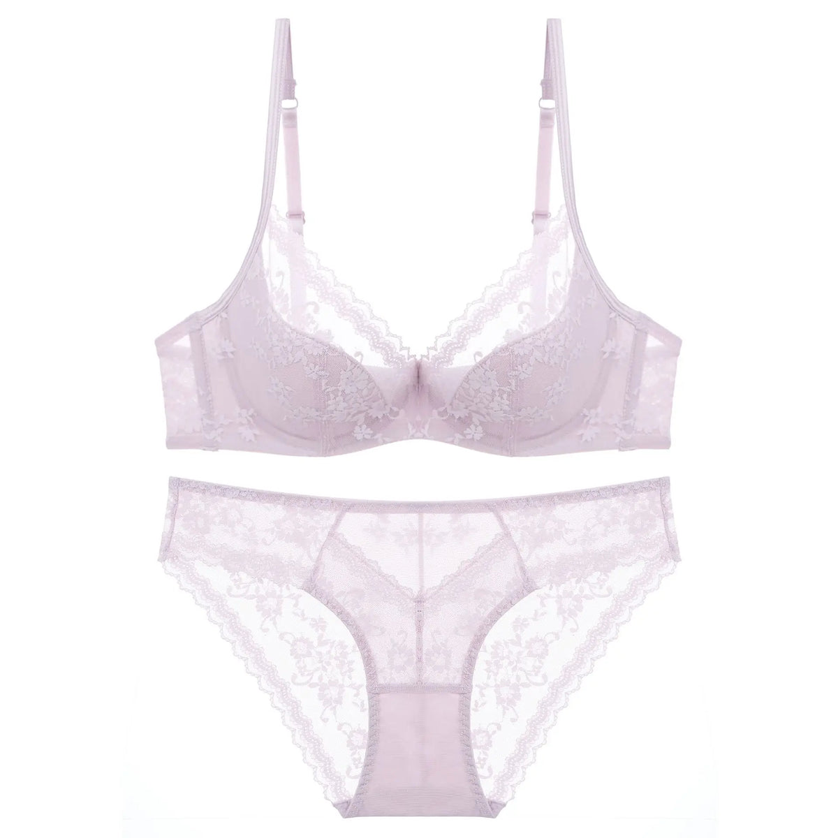 Summer Sexy Lace Embroidery Women Lingerie Set French Thin Cup Push Up Bra Comfort Breathable Underwear Ladies Bra Briefs Set