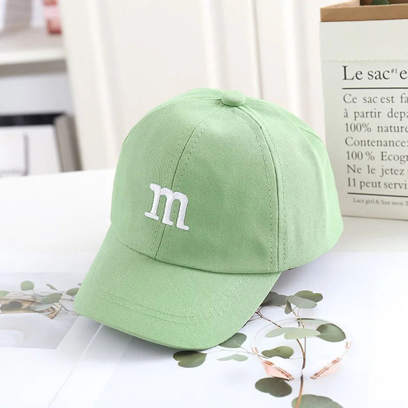 Children's Kids Baseball Cap for Girl Boy Spring Summer Baby Sun Hat M Letter Embroidered Toddler Peaked Caps кепка 아기모자