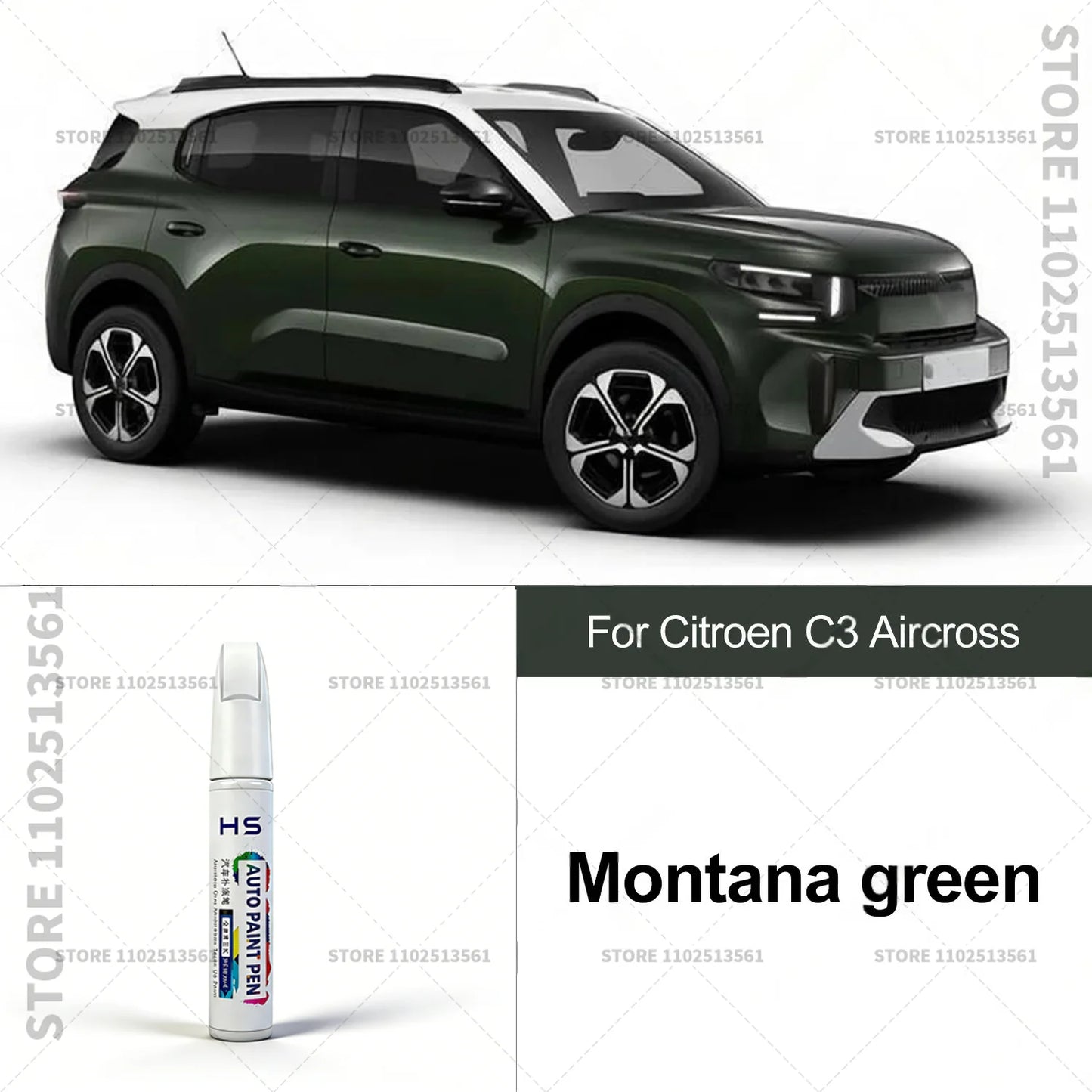 Touch Up Paint Pen Quick Repair Car Scratch Chip Paint Brush Cosmo blue black Montana green Ploar white For Citroen C3 Aircross