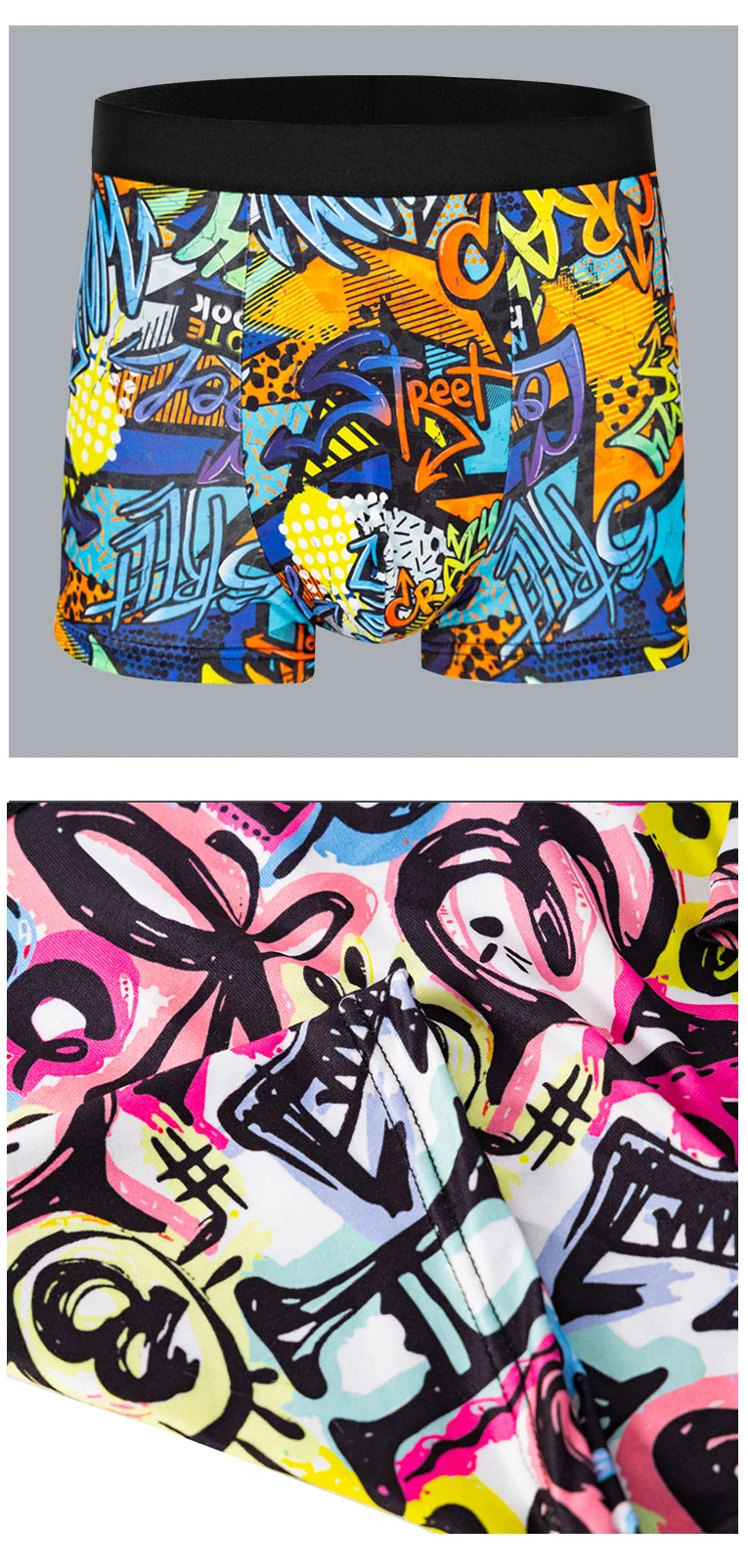 5-Pack Fashionable Men's Boxer Shorts, Comfortable, Soft, Fashionable, Printed, Casual and Versatile Men's Underwear