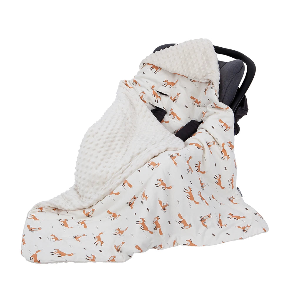 Newborn Baby Blanket In Baby Car Seat Basket 0-3 Months Swaddle Wrap With Windproof Hooded For Outside Travel Boys Girls