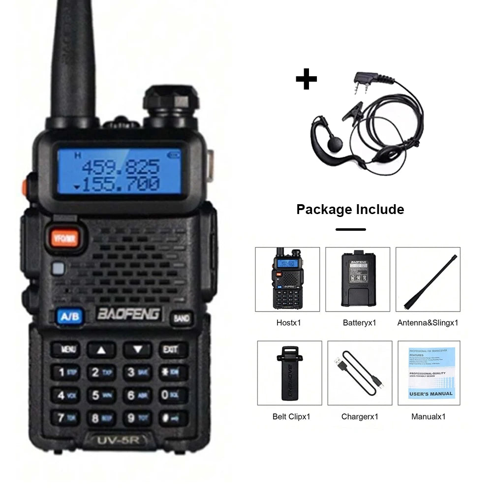 Baofeng UV-5R USB Lange Afstand Dual Band Ham Amateur Met Vhf Uhf Fm CB 128CH 2200mAh Portable Handheld Long Range Two Way Radio