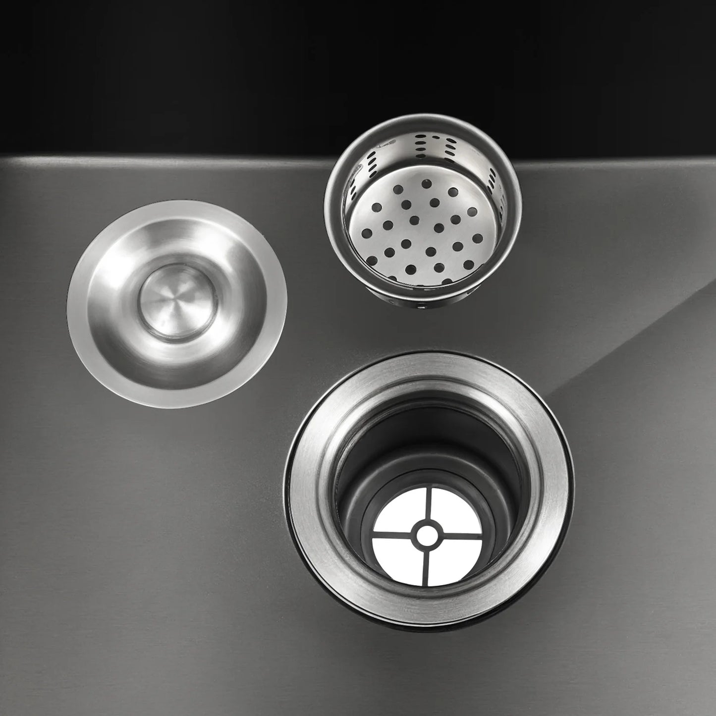 High-Class Kitchen Sink Complete Set,45*40*20Cm,201 Stainless Steel Durable Large Capacity Clean Sink,Single Bowl Black Sink