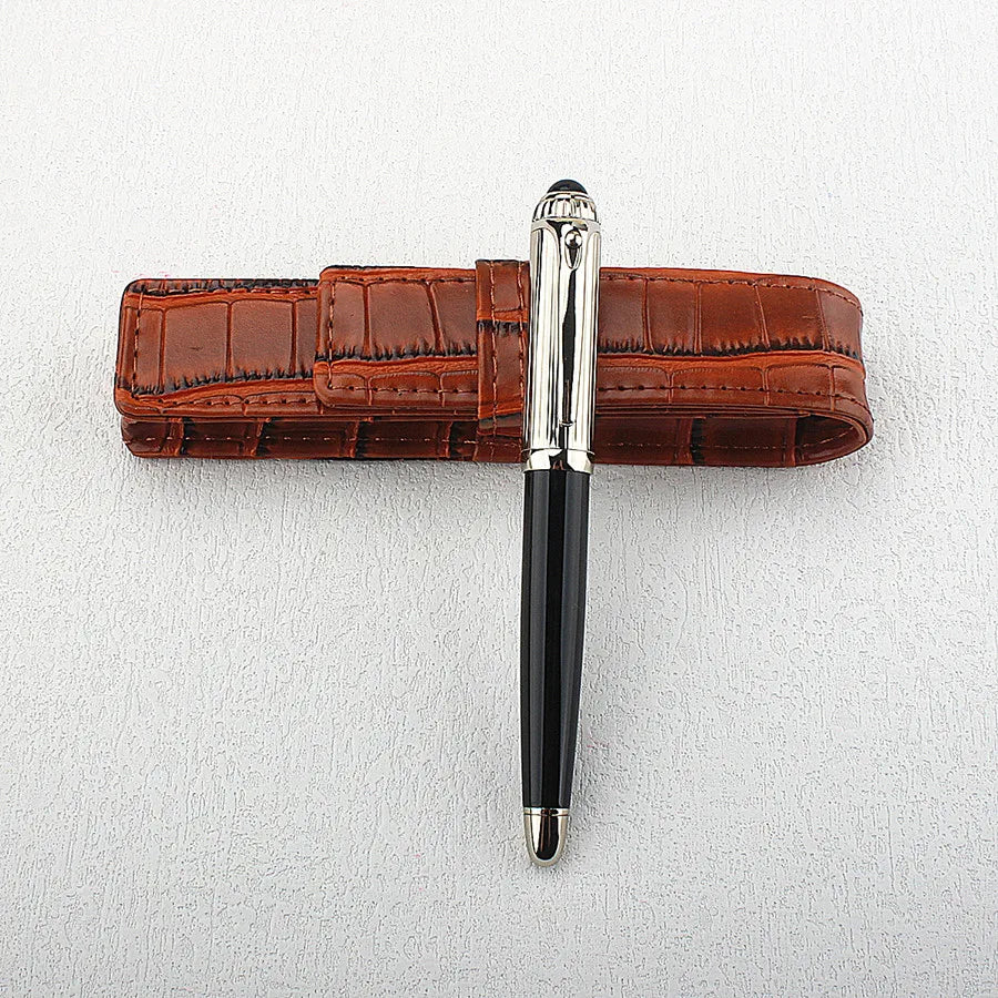 Luxury Big Barrel Rollerball Pen with Silver Clip Smooth Writing for Business Gift (Blue Ink) PK Jinhao 159