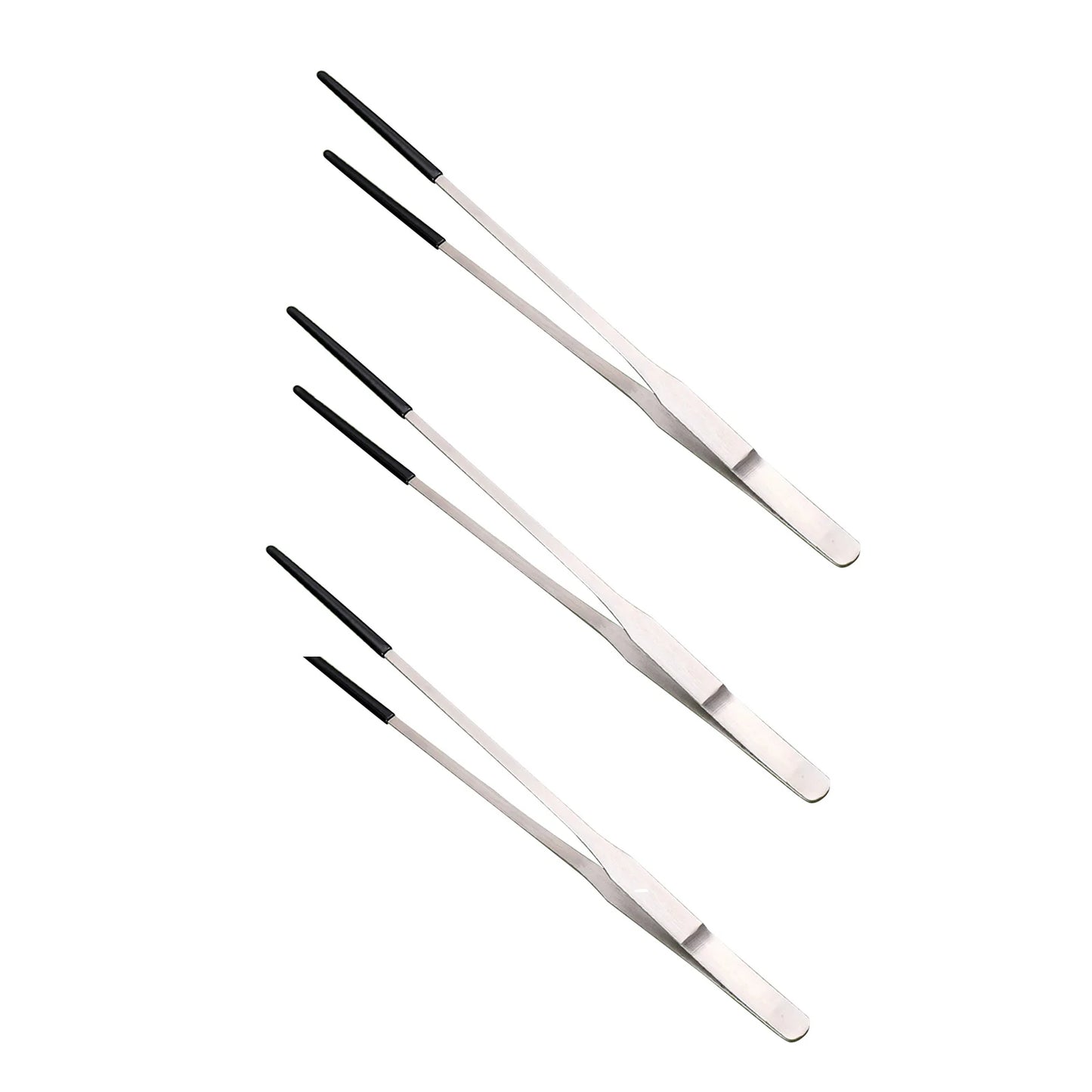 2pcs Bent Tip Tweezers For Crafts Stainless Steel Straight And Curved Nippers Tweezers Feeding Tongs For Reptile Lizards Spider
