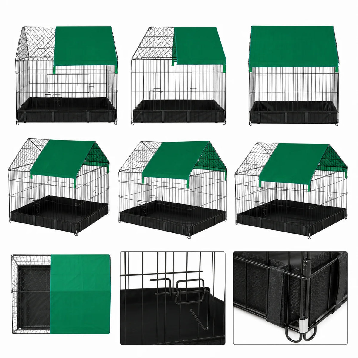 Rabbit Cage Enclosure for Small Animals Rodents Indoor Outdoor with Protective Cover Included 90x75x75 cm