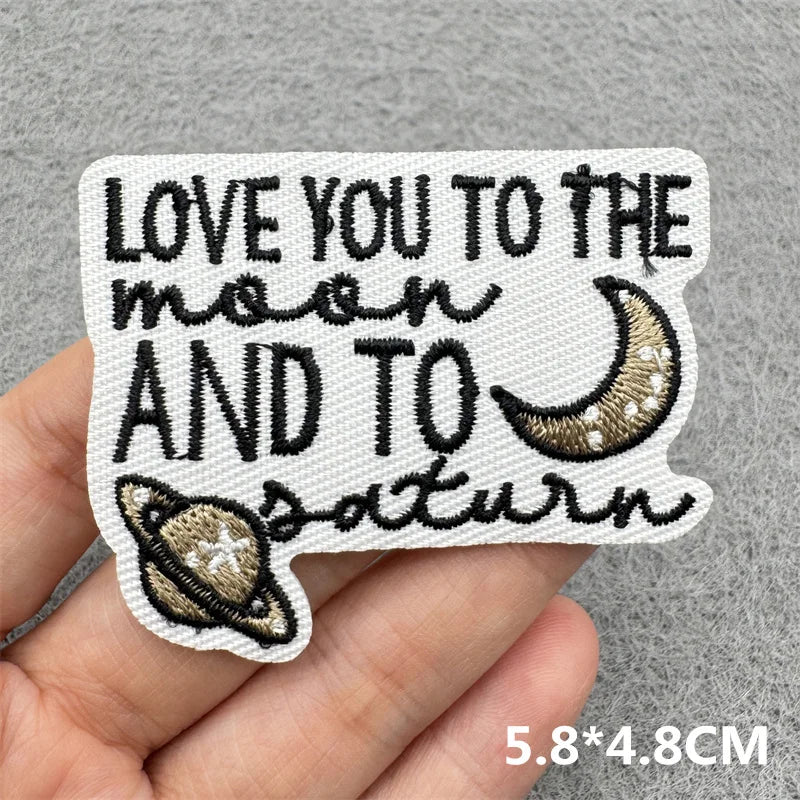 Cartoon Embroidered Patches For Clothing Slogan Letters Embroidery Patch For Clothes Iron On Patches On Clothes Jackets DIY