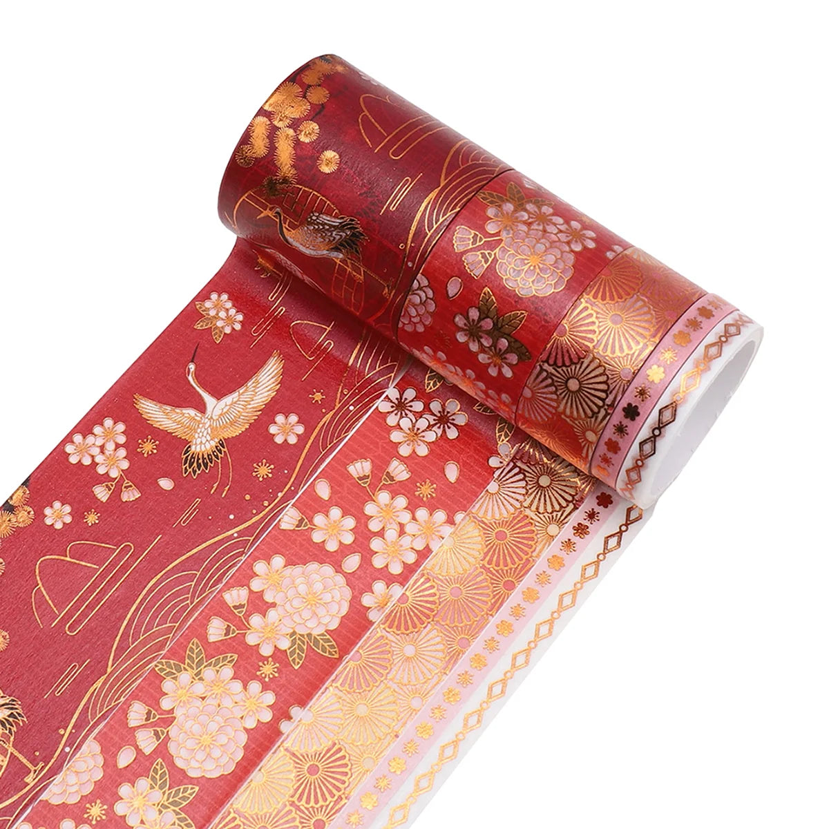15 Rolls of Floral Foil Stamping and Washi Tape Set – Decorative Masking Tape for DIY Gifts, Scrapbooking, Photo Frames