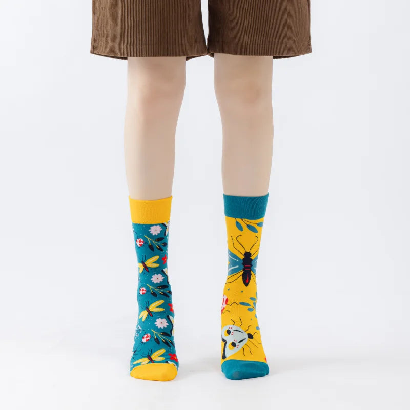 1 Pair Cartoon Lucky Cat AB Style Personalized Fashion Men's Mid-calf Socks Suit In All Seasons