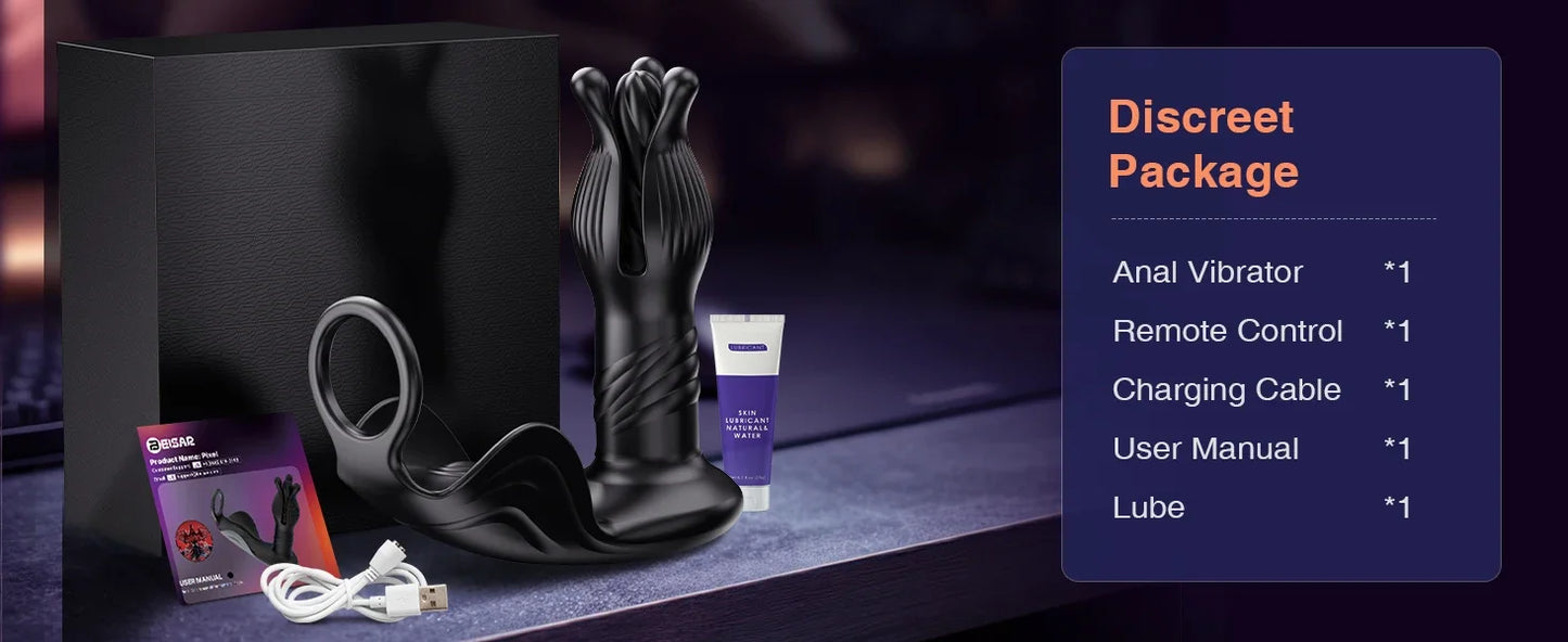 Prostate Massager Anal Plug with 9 Tension Shock Flapping Thrusting Vibrating Butt Plug APP Control Male Vibrator Adult Sex Toys