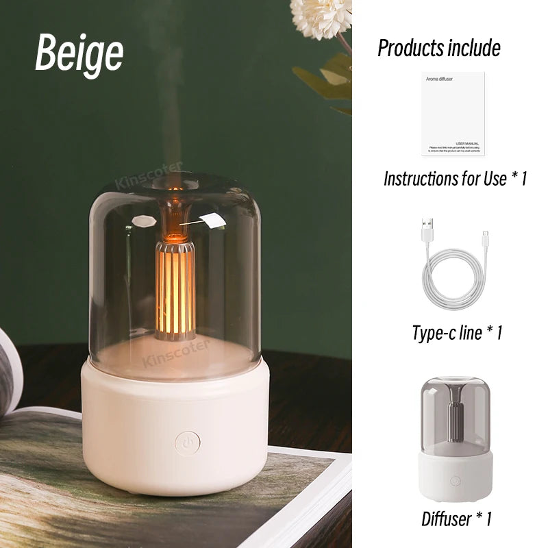 KINSCOTER Mini Aromatherapy Diffuser USB Air Humidifier Essential Oil Night Light Cold Mist Maker Sprayer for Home Bedroom