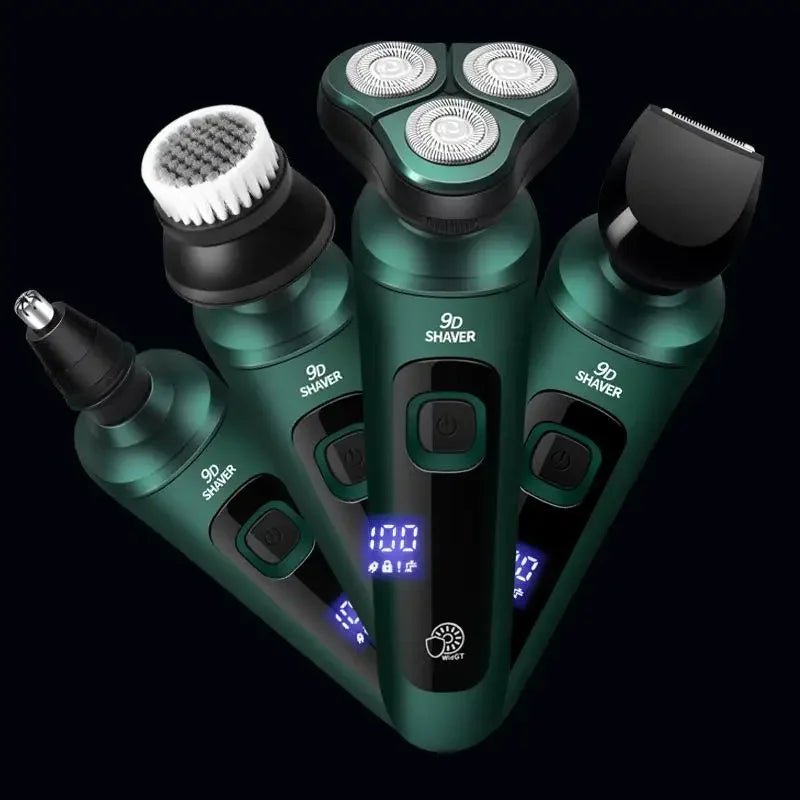 New Electric Shaver LED Digital Display Three-head Floating Razor USB Rechargeable Washing Multi-function Beard Knife