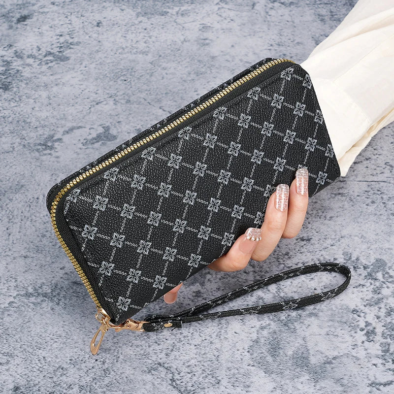 New niche European and American trend printing long large-capacity multifunctional wallet clutch wholesale bag