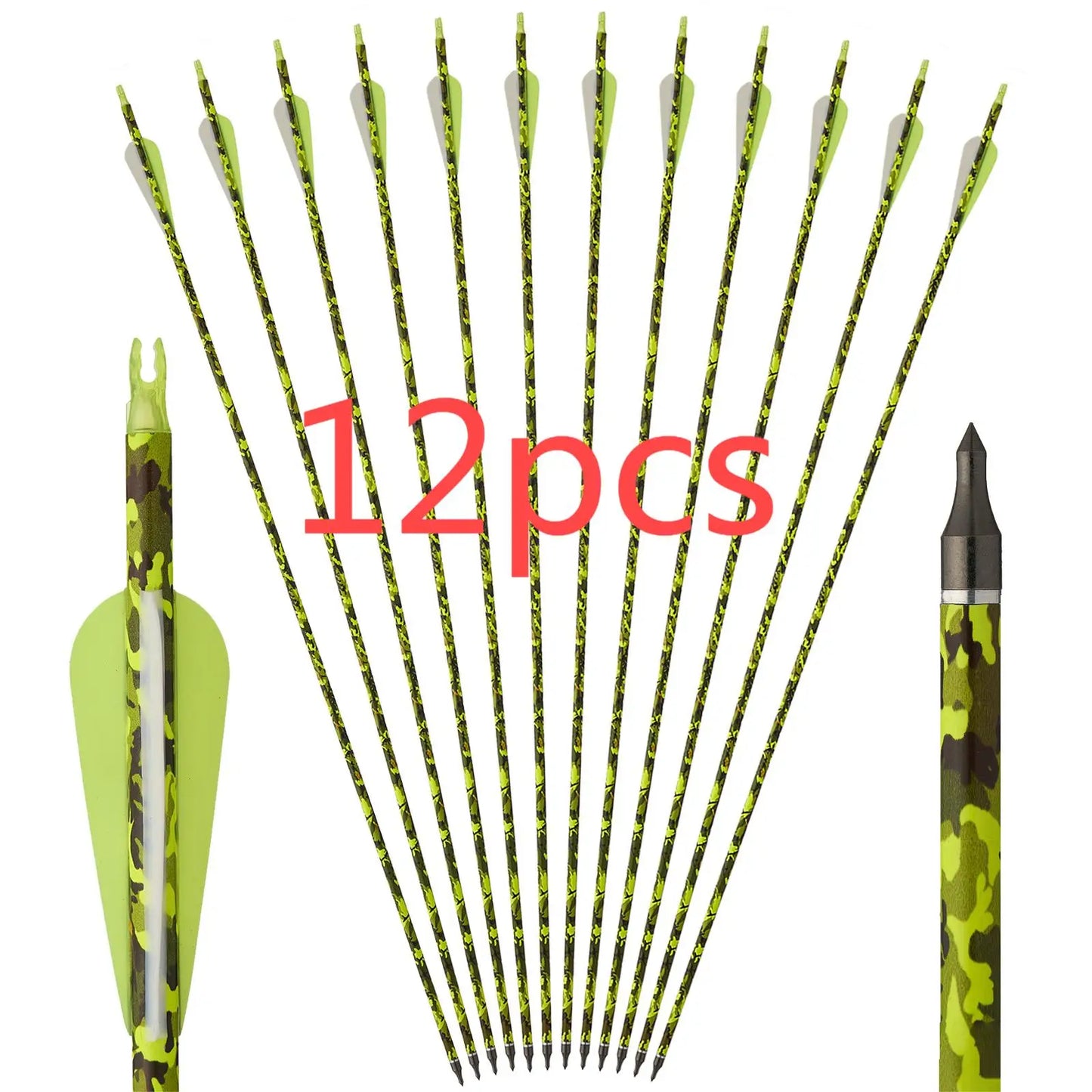 Toparchery 31.5Inch Mixed Carbon Arrows ID 6.2mm Plastic Feather Outdoor Target Hunting and Shooting
